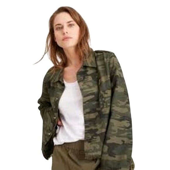 Anthropologie Sanctuary Ripstop Camouflage High Low Lightweight Jacket Size S - Picture 1 of 7